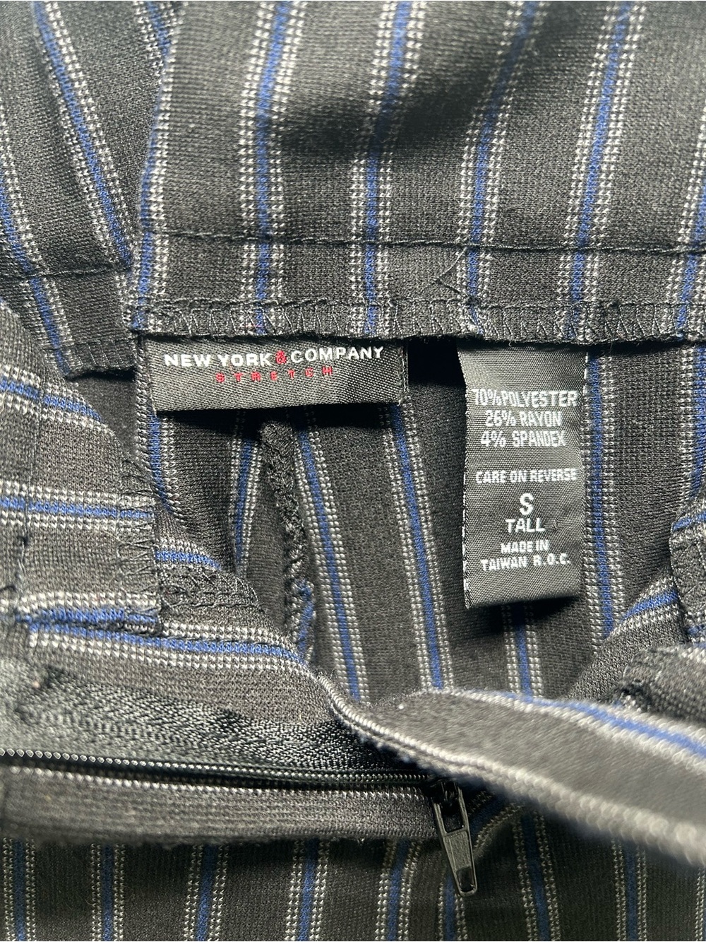 New York & Company Black with Blue Pinstripes pants